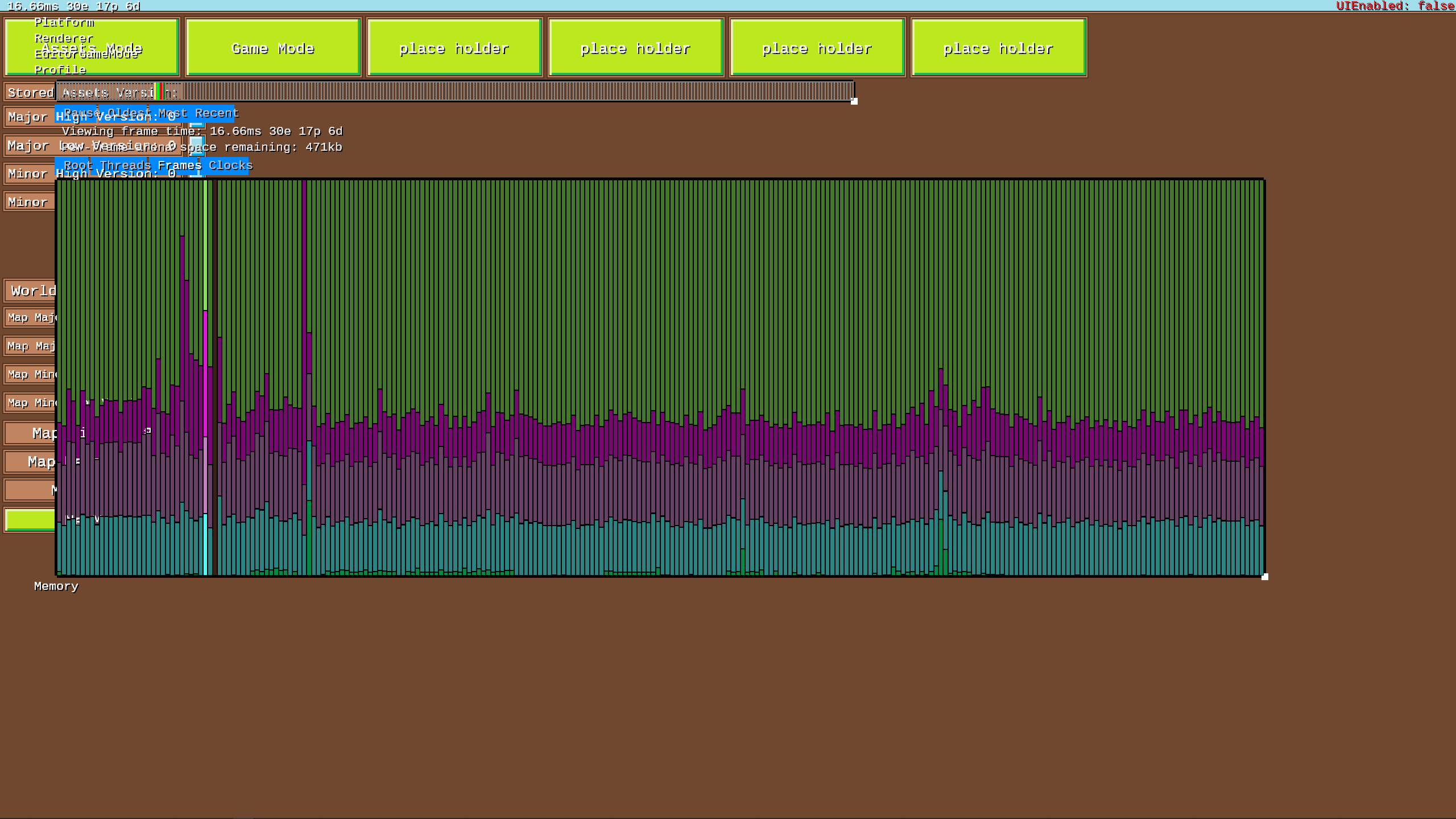 The old debug UI—functional, but a bit of a mess.